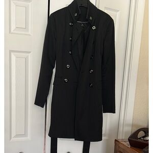 White House Black Market Black Trench Coat